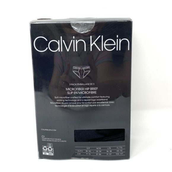🌿SALE🌿 Calvin Klein 3 pack Men Black Gray Underwear Brief Size S M  NP - Picture 9 of 11